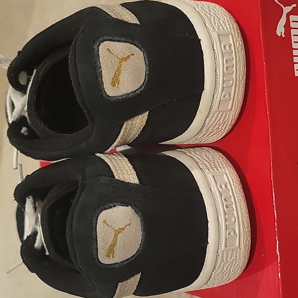 Puma,Suede,Black and White Sneakers, Women's Size 5 1/2 - Picture 5 of 7